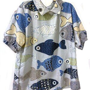 Blouse With Decorative Fish Pattern